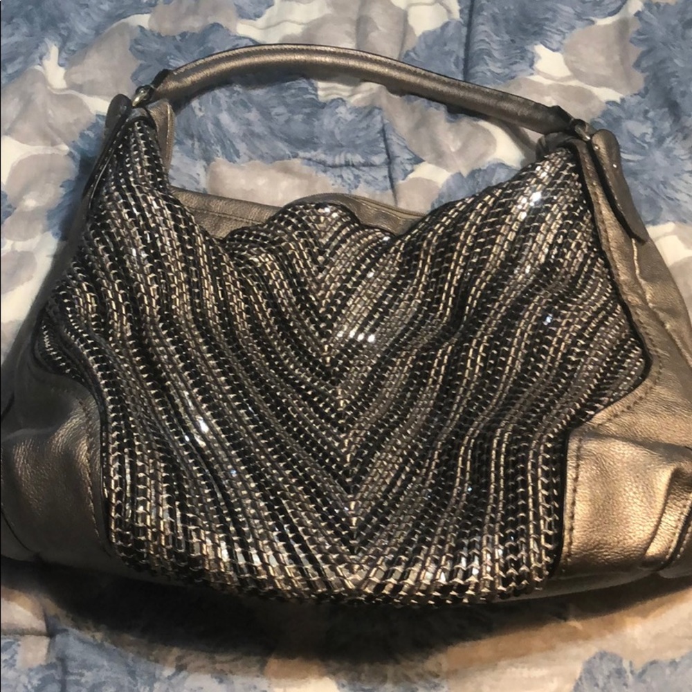 Big Buddha metallic sequin shoulder bag